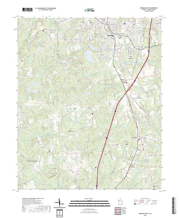Newnan South, GA — USGS 7.5-minute topo (2024)