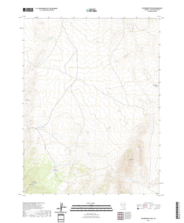 Government Peak, NV — USGS 7.5-minute topo (2021)
