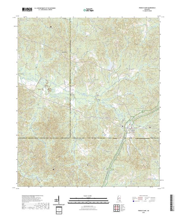 French Camp, MS — USGS 7.5-minute topo (2024)