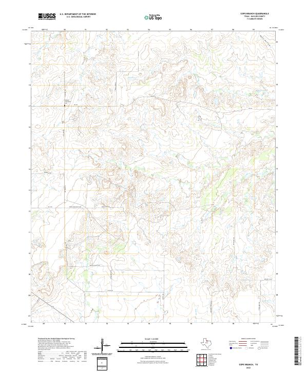 Cope Branch, TX — USGS 7.5-minute topo (2022)