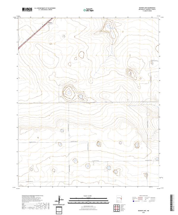 Badger Lake, NM — USGS 7.5-minute topo (2023)