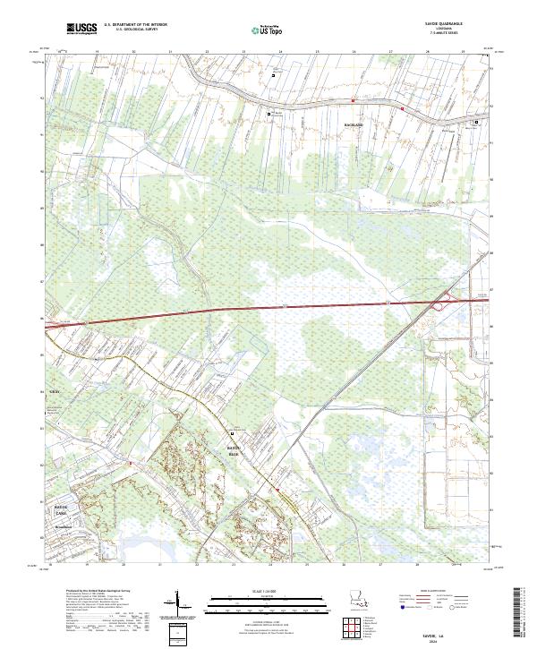 Savoie, LA — USGS 7.5-minute topo (2024)
