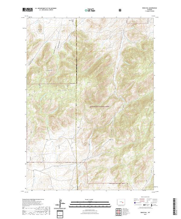 Reno Hill, WY — USGS 7.5-minute topo (2021)