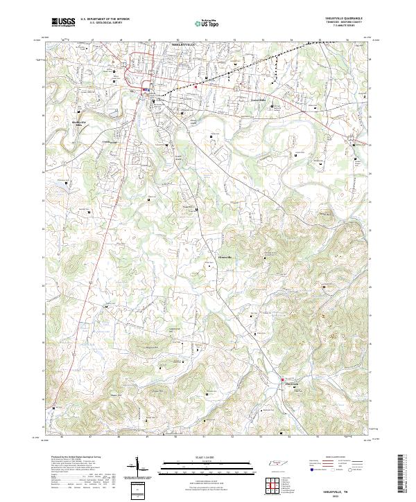 Shelbyville, TN — USGS 7.5-minute topo (2022)