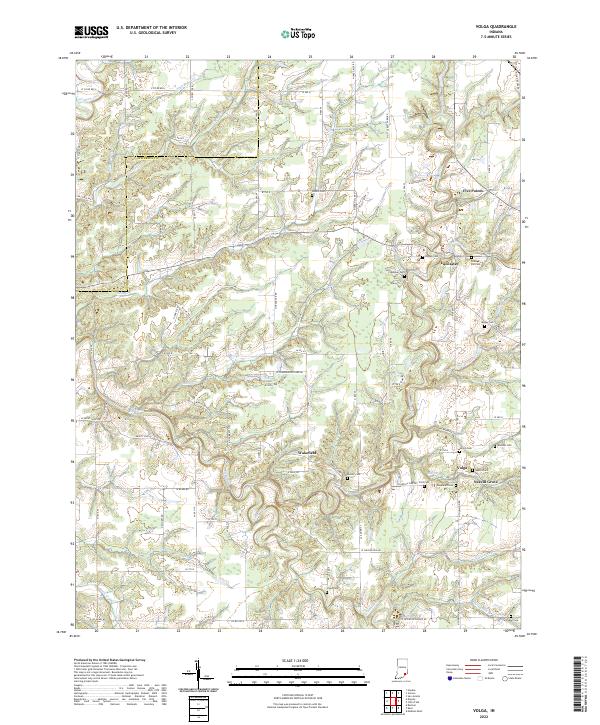 Volga, IN — USGS 7.5-minute topo (2022)