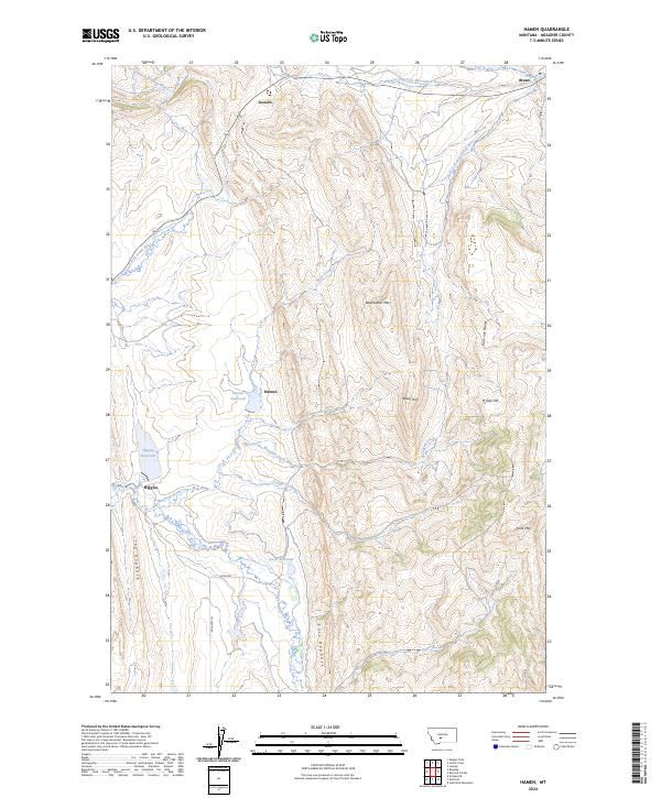 Hamen, MT — USGS 7.5-minute topo (2024)