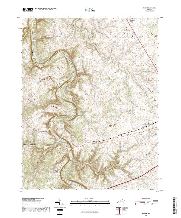 Tyrone, KY — USGS 7.5-minute topo (2022)