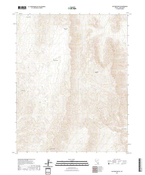 Hayford Peak SE, NV — USGS 7.5-minute topo (2021)