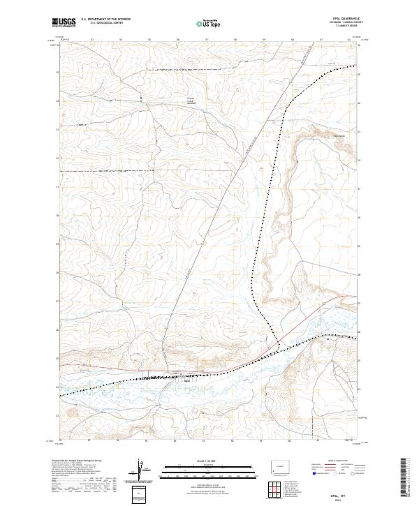 Opal, WY — USGS 7.5-minute topo (2021)
