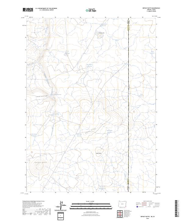 Defeat Butte, OR-ID — USGS 7.5-minute topo (2024)