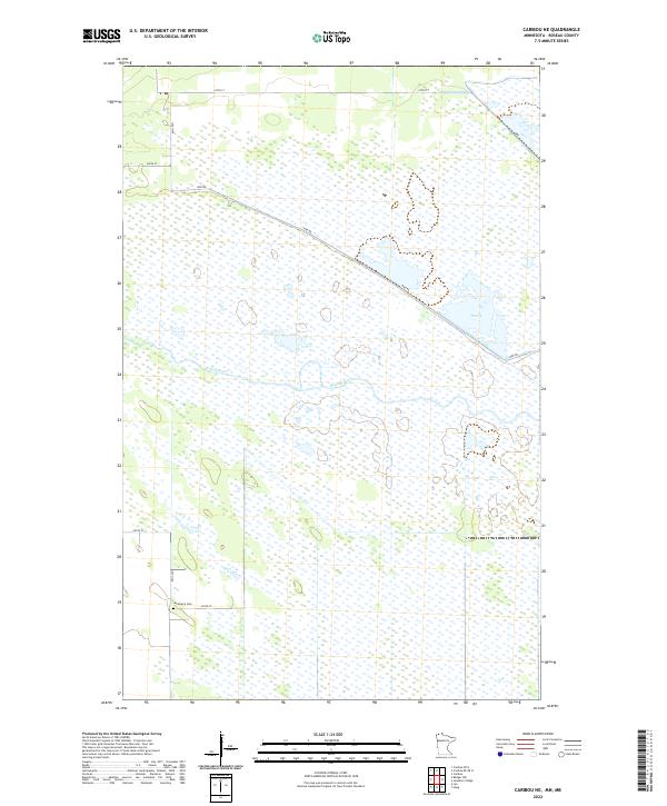 Caribou NE, MN-MB — USGS 7.5-minute topo (2022)
