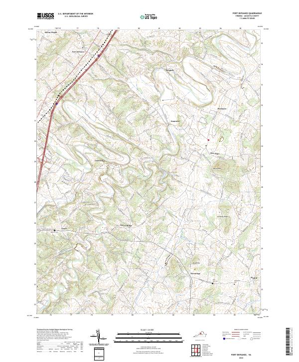 Fort Defiance, VA — USGS 7.5-minute topo (2022)