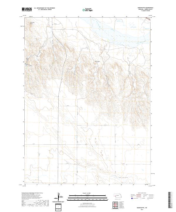 Barn Butte, NE — USGS 7.5-minute topo (2021)