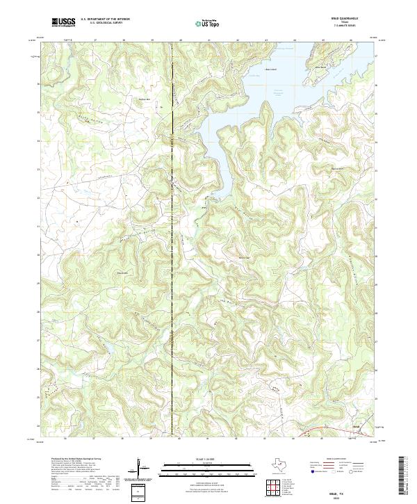 Brad, TX — USGS 7.5-minute topo (2022)