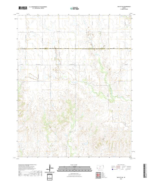 Sun City NE, KS — USGS 7.5-minute topo (2022)