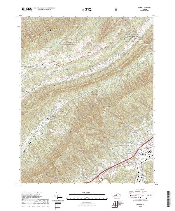 Glenvar, VA — USGS 7.5-minute topo (2022)