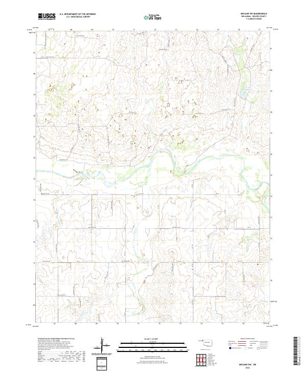 Mocane SW, OK — USGS 7.5-minute topo (2022)