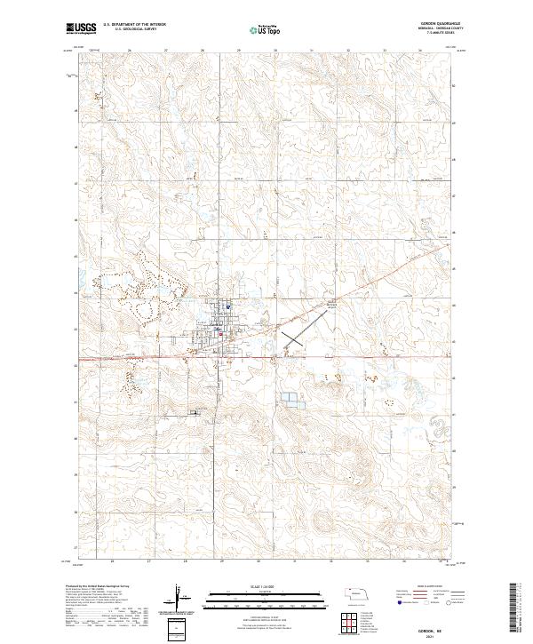 Gordon, NE — USGS 7.5-minute topo (2021)