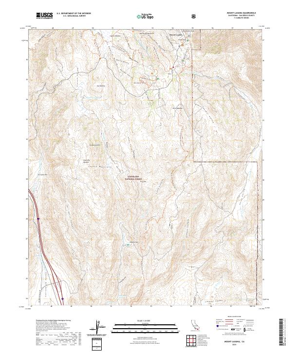 Mount Laguna, CA — USGS 7.5-minute topo (2021)