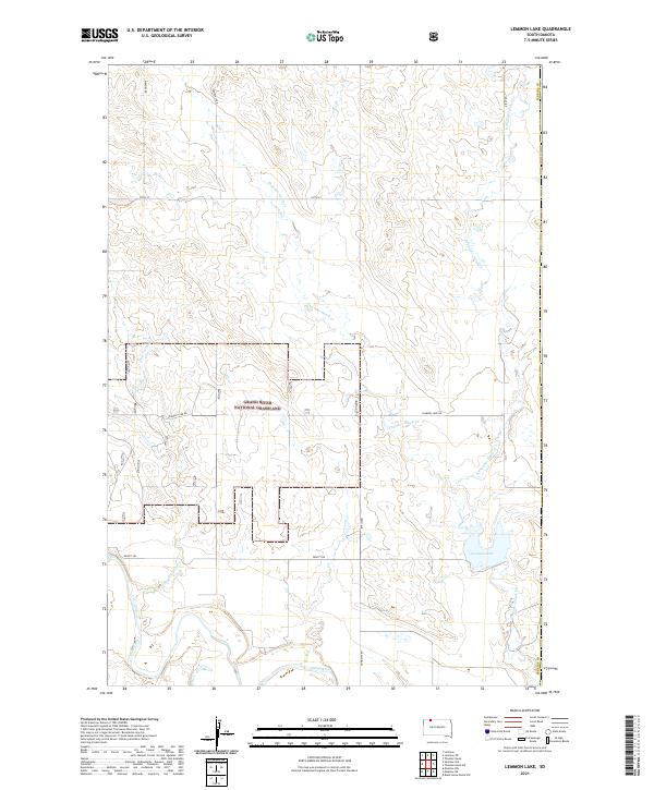 Lemmon Lake, SD — USGS 7.5-minute topo (2021)