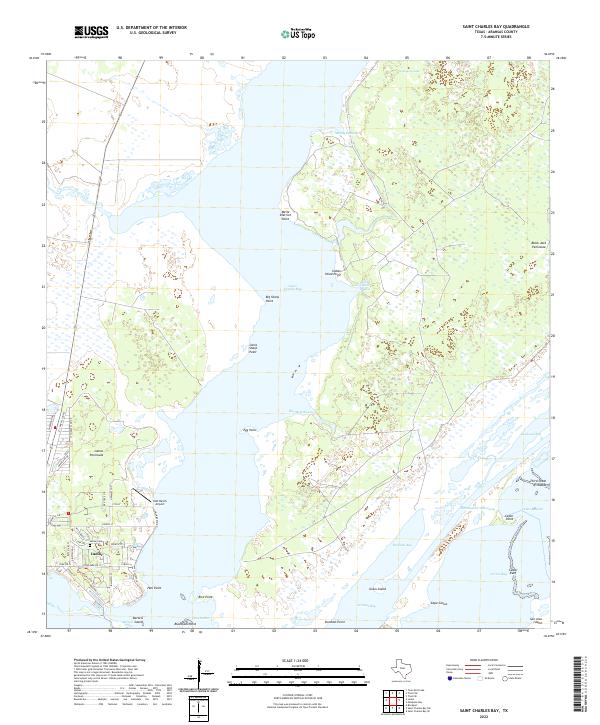 Saint Charles Bay, TX — USGS 7.5-minute topo (2022)