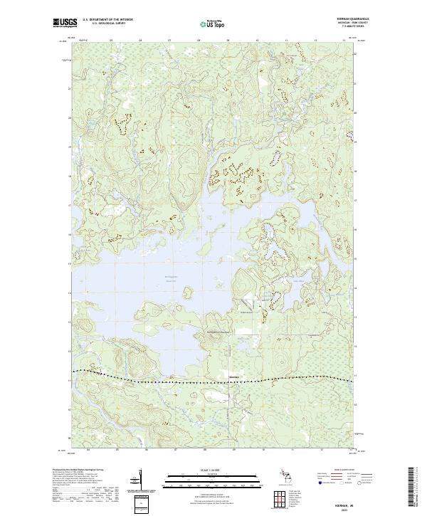 Kiernan, MI — USGS 7.5-minute topo (2023)