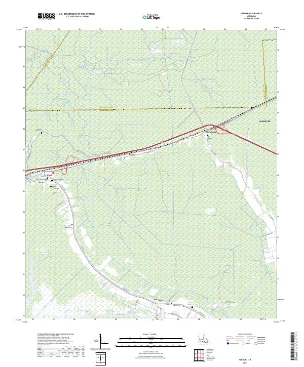 Gibson, LA — USGS 7.5-minute topo (2024)
