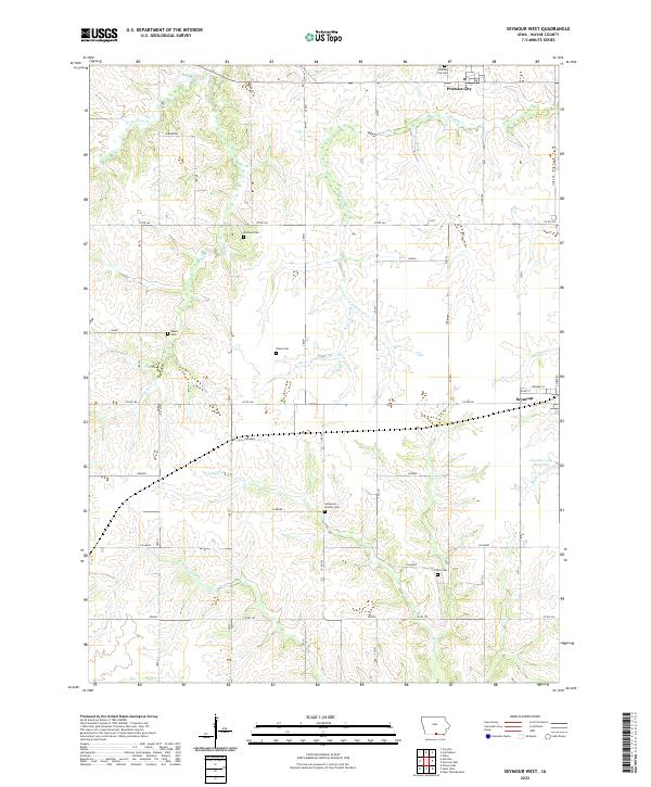 Seymour West, IA — USGS 7.5-minute topo (2022)