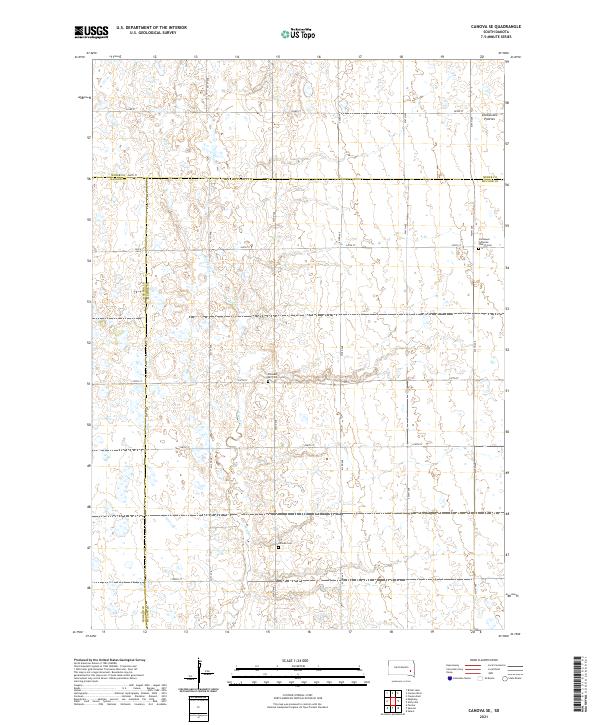 Canova SE, SD — USGS 7.5-minute topo (2021)