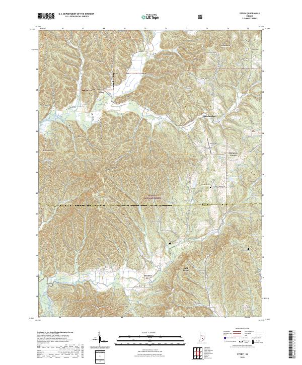 Story, IN — USGS 7.5-minute topo (2022)