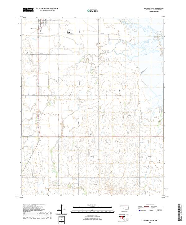 Cherokee South, OK — USGS 7.5-minute topo (2022)