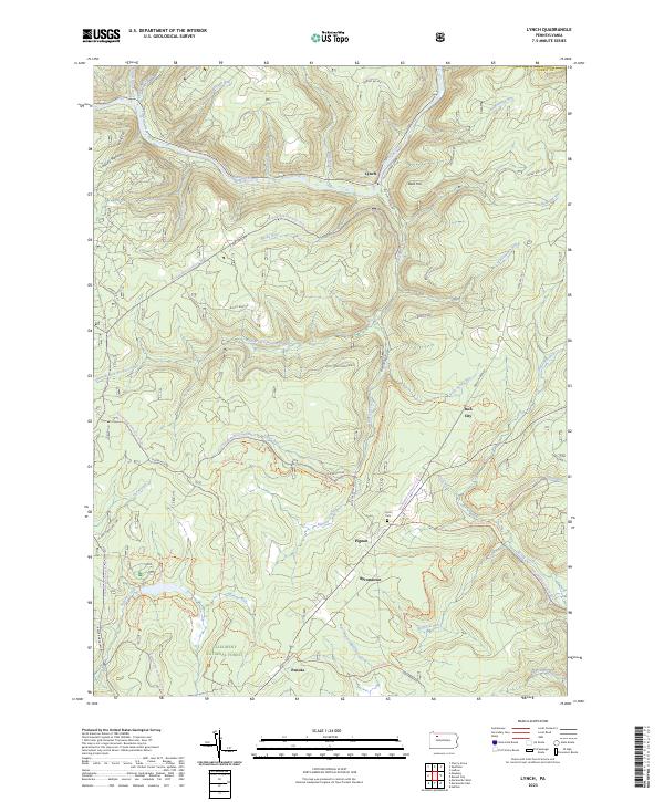 Lynch, PA — USGS 7.5-minute topo (2023)