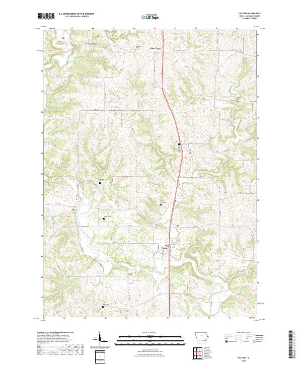 Fulton, IA — USGS 7.5-minute topo (2022)