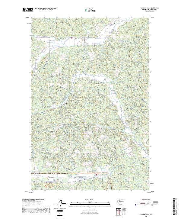 Rainbow Falls, WA — USGS 7.5-minute topo (2023)