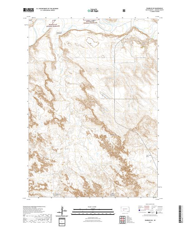 Wanblee NE, SD — USGS 7.5-minute topo (2021)