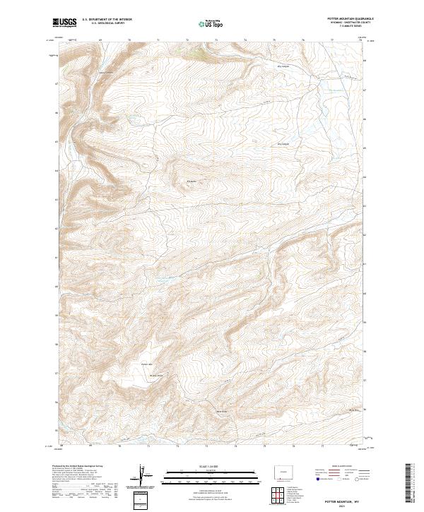 Potter Mountain, WY — USGS 7.5-minute topo (2021)