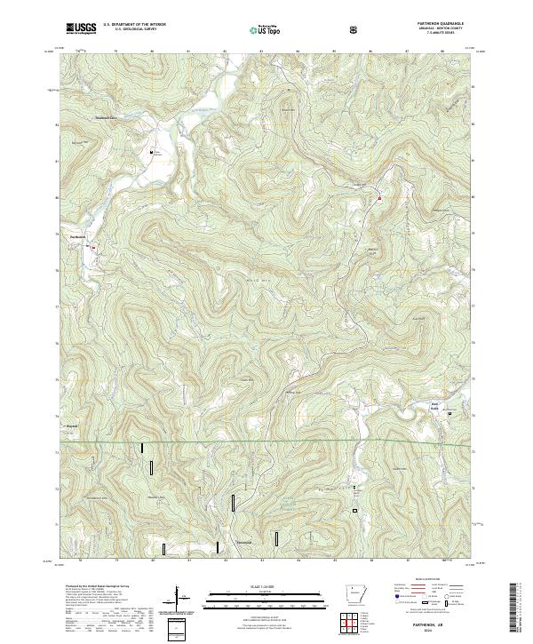 Parthenon, AR — USGS 7.5-minute topo (2024)