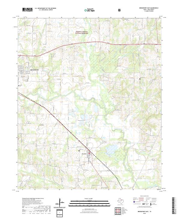 Bridgeport East, TX — USGS 7.5-minute topo (2022)
