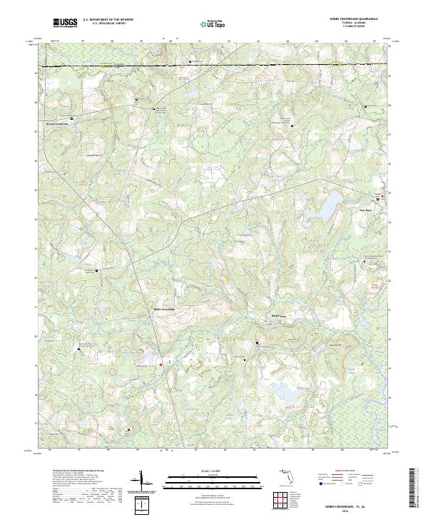 Hobbs Crossroads, FL-AL — USGS 7.5-minute topo (2024)