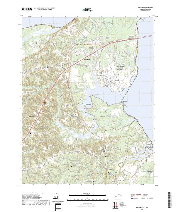 Dahlgren, VA-MD — USGS 7.5-minute topo (2022)