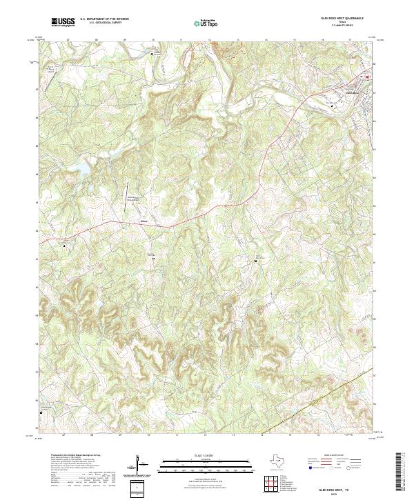 Glen Rose West, TX — USGS 7.5-minute topo (2022)