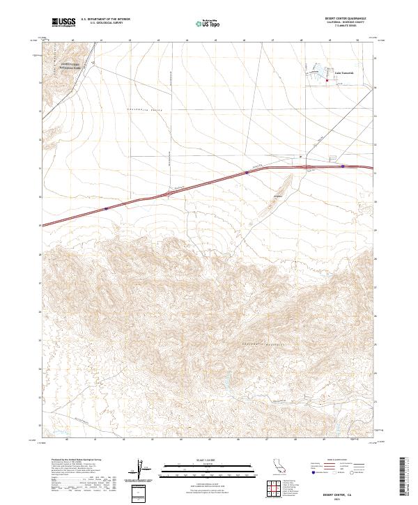 Desert Center, CA — USGS 7.5-minute topo (2021)