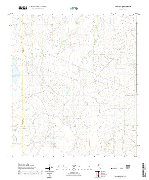 Cayetano Creek, TX — USGS 7.5-minute topo (2022)