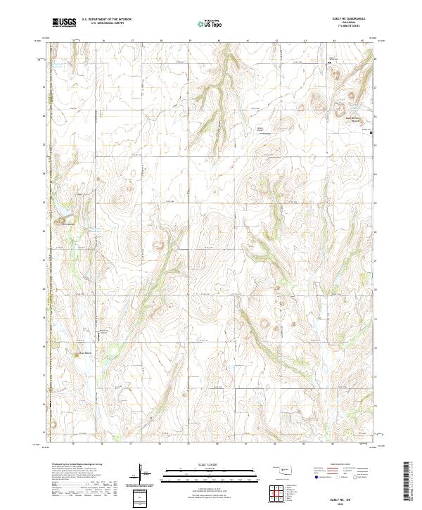 Eakly NE, OK — USGS 7.5-minute topo (2022)