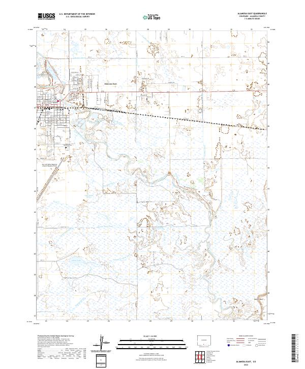 Alamosa East, CO — USGS 7.5-minute topo (2022)