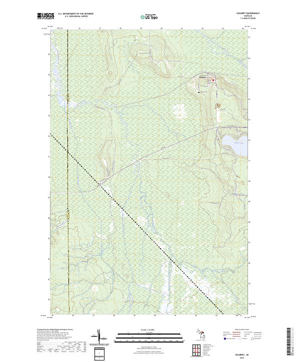 Hulbert, MI — USGS 7.5-minute topo (2023)