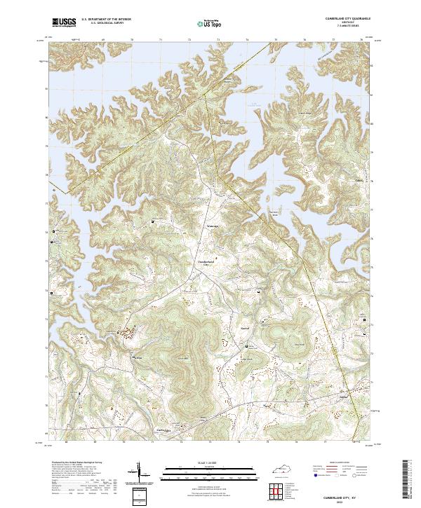 Cumberland City, KY — USGS 7.5-minute topo (2022)