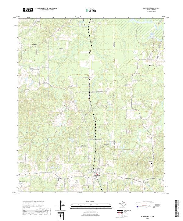 Bloomburg, TX-AR — USGS 7.5-minute topo (2022)