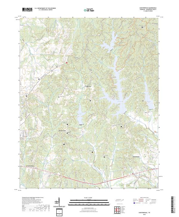 Chesterfield, TN — USGS 7.5-minute topo (2022)