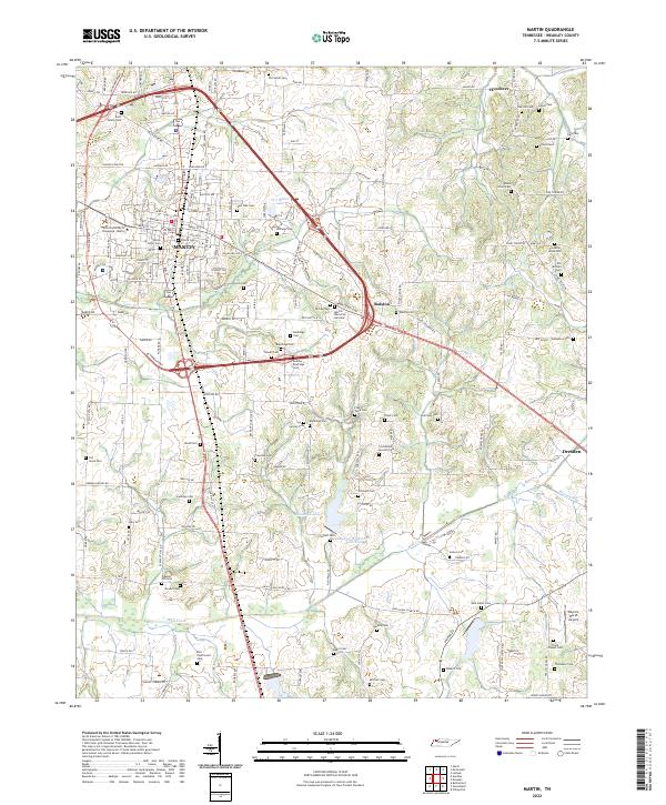 Martin, TN — USGS 7.5-minute topo (2022)